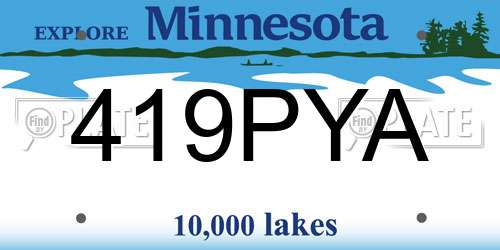 419PYA Minnesota License Plate