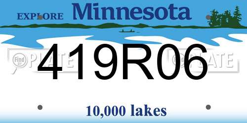 419R06 Minnesota License Plate
