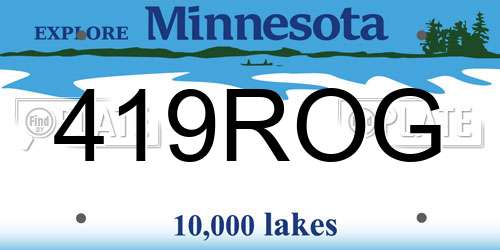 419ROG Minnesota License Plate