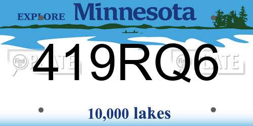 419RQ6 Minnesota License Plate