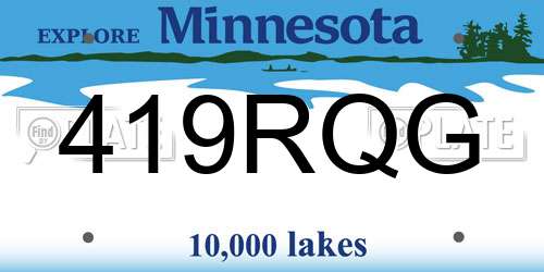419RQG Minnesota License Plate