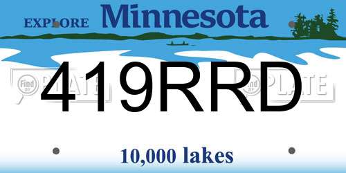 419RRD Minnesota License Plate
