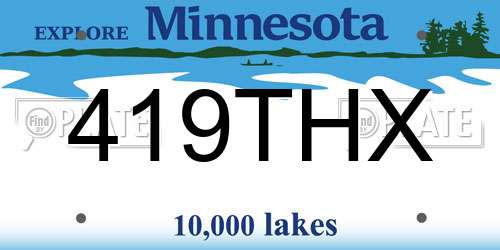 419THX Minnesota License Plate