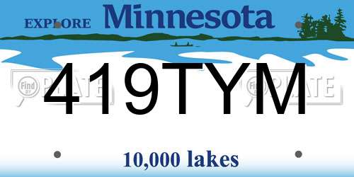 419TYM Minnesota License Plate