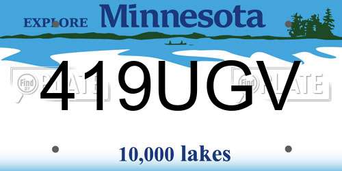 419UGV Minnesota License Plate
