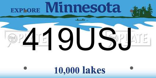 419USJ Minnesota License Plate