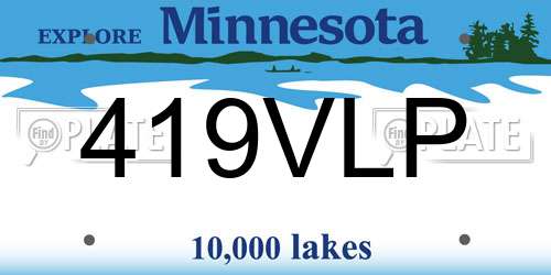 419VLP Minnesota License Plate