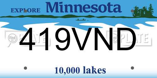 419VND Minnesota License Plate