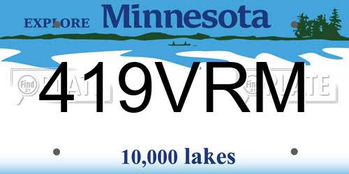 419VRM Minnesota License Plate