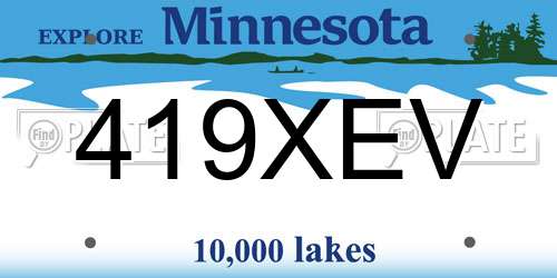 419XEV Minnesota License Plate