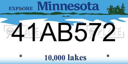 41AB572 Minnesota License Plate