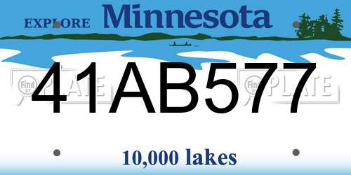 41AB577 Minnesota License Plate