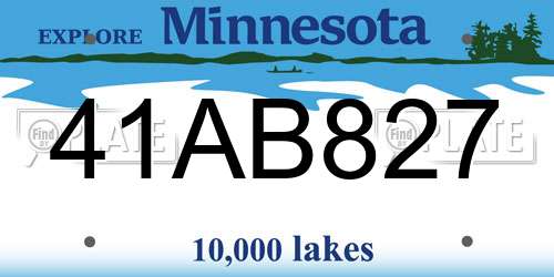 41AB827 Minnesota License Plate