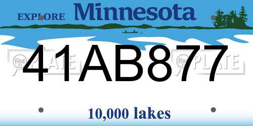 41AB877 Minnesota License Plate