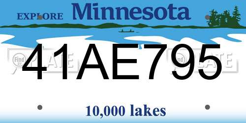 41AE795 Minnesota License Plate