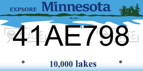 41AE798 Minnesota License Plate