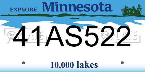 41AS522 Minnesota License Plate