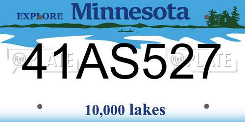 41AS527 Minnesota License Plate
