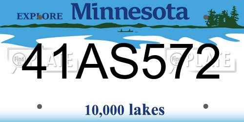 41AS572 Minnesota License Plate