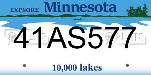 41AS577 Minnesota License Plate