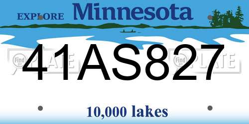 41AS827 Minnesota License Plate