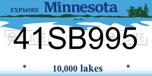 41SB995 Minnesota License Plate
