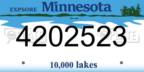 4202523 Minnesota License Plate