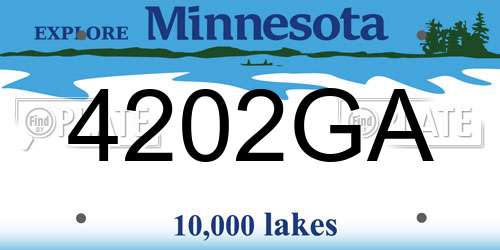 4202GA Minnesota License Plate