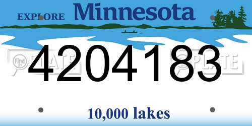 4204183 Minnesota License Plate
