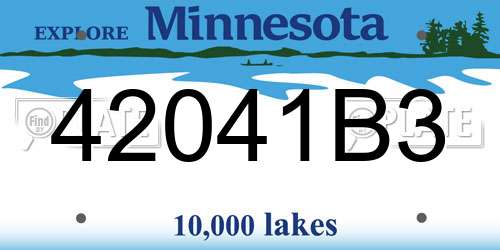 42041B3 Minnesota License Plate