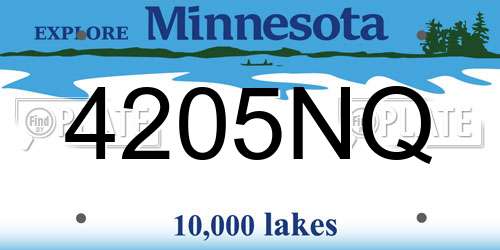 4205NQ Minnesota License Plate