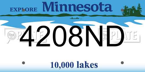 4208ND Minnesota License Plate