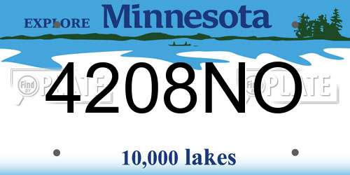 4208NO Minnesota License Plate