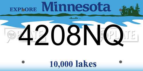4208NQ Minnesota License Plate