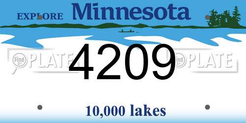 4209 Minnesota License Plate