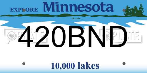 420BND Minnesota License Plate