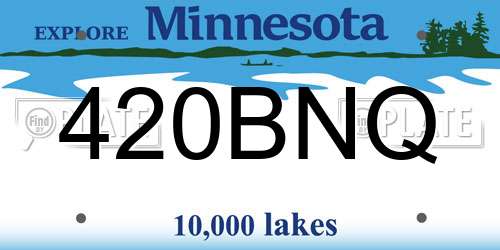 420BNQ Minnesota License Plate