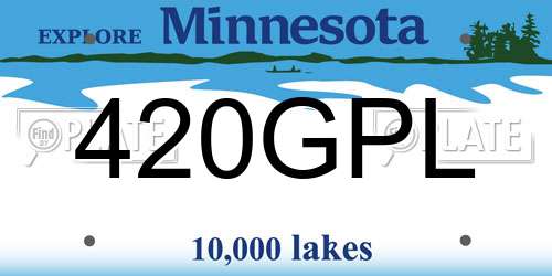 420GPL Minnesota License Plate