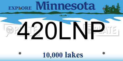 420LNP Minnesota License Plate