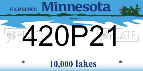420P21 Minnesota License Plate