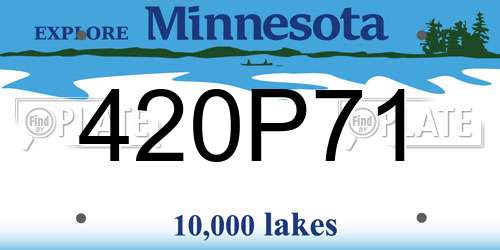 420P71 Minnesota License Plate