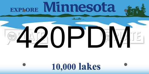 420PDM Minnesota License Plate