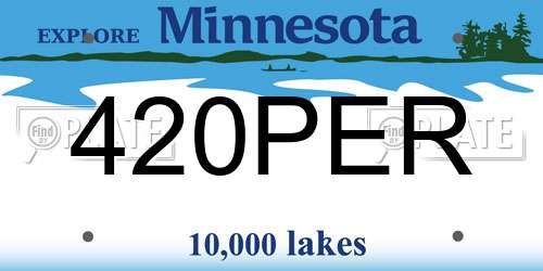 420PER Minnesota License Plate