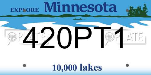 420PT1 Minnesota License Plate