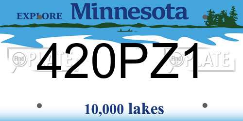 420PZ1 Minnesota License Plate
