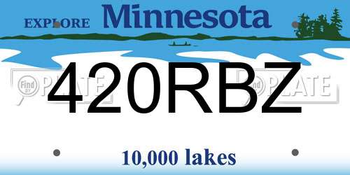 420RBZ Minnesota License Plate