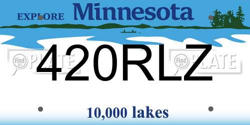 420RLZ Minnesota License Plate