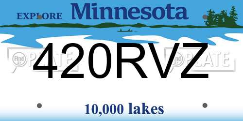 420RVZ Minnesota License Plate