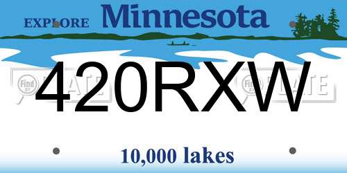 420RXW Minnesota License Plate