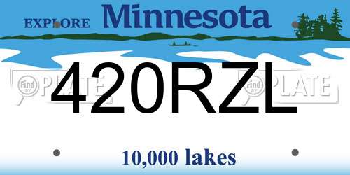 420RZL Minnesota License Plate
